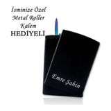Pigado Isme Özel Metal Siyah Pürmüz Alevli Çakmak + Kalem Hediyeli