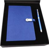 Pigado Özel Kutulu 16 Gb Usb Defter + Dokunmatik Roller Kalem Seti Lacivert