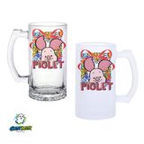 Piglet Kulplu Bira Bardağı Buzlu Veya Şeffaf Seçenekli 0335