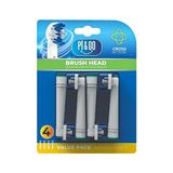 Pi&go Oral B Şarjlı Diş Fırçası Uyumlu Yedek Başlık - Elektrikli Diş Fırçası Yedek Başlığı, 4 Adet - (ClearEyelets)Black-RadiantOrchid