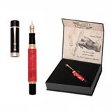 Piguet Genève – Lüks ve Ergonomik Dolma Kalem & Tükenmez Kalem – Taurus Serisi – Alman M Uç, Altın Kaplama – Evrensel Refill ve Kartuş, Doldurulabilir Pompa, Hediye Kutulu (Dolma Kalem, Rouge)