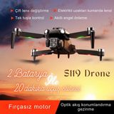 Piha S119 Drone Fırçasız Motor 2batarya Ile 30DAKİKA Uçuş 1080P Hd Kamera Engelden Kaçınma - Siyah - 2 Batarya