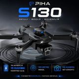 Piha S130 Fırçasız Motor 2BATARYA&30DAKIKA Uçuş 720P Çift Kamera Engelden Kaçınma Drone - Siyah