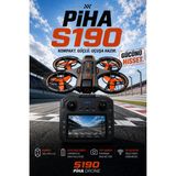 Piha S190 Drone Ekranlı Kumanda 2Batarya&25Dakika Uçuş 720P Çift Kamera Taşıma Çantalı Drone - Siyah