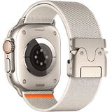 Piili Apple Watch 42-44-45-46-49 mm Steel Mesh Akıllı Saat Kayışı Beyaz