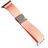 Piili Apple Watch 42-44-45-46-49 mm Steel Mesh Akıllı Saat Kayışı Pembe