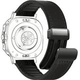 Piili Apple Watch 42-44-45-46-49 mm Vintage Leather Akıllı Saat Kayışı Siyah