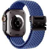 Piili Apple Watch 42-44-45-46-49 mm Weave Akıllı Saat Kayışı Lacivert