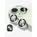 Piili iPhone 15 / 15 Plus HD Kamera Lens Koruyucu - Yeşil Çerçeveli
