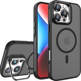 Piili iPhone 16 Metal Bracket Magsafe Mat Telefon Kılıfı Siyah