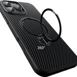 Piili iPhone 16 Pro Rotation Magsafe Telefon Kılıfı Carbon Fiber