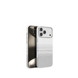 Piili Kevlar Series Knit Dokulu Iphone 17 Pro Max Magsafe Uyumlu Telefon Kılıfı - Beyaz