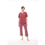 Pijadore 1434 Kadın Kısa Kollu Yakası Düğmeli Pijama Takım