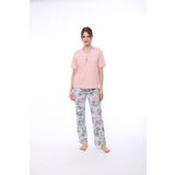 Pijadore 1444 Kadın Çiçekli Cepli Kısa Kollu Pijama Takım