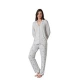 Pijadore Kadın Viskon Düğmeli Uzun Kollu Pijama Takımı 1728