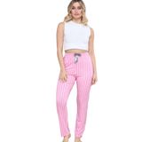 Pijama Altı Modal Ring Viskon Kumaş Çizgili-Pembe Çok Renkli 2XL