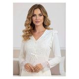 #Pijama Çeyizlik Likralı Esnek Kumaş Kaliteli Şık Rahat Kadın Yeni Sezon Ekru Penye Pijama Takımı