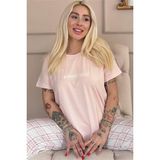 Pijama Evi Pudra Sweet Soul Ekose Desenli Kısa Kollu Kadın Pijama Takımı