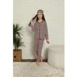 pijama moda Kız Çoçuk Lepoar Desenli Pembe Renkli Uzun Kollu Pijama Takımı
