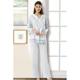 Pijama Pazarı 2180 Kadın Uzun Kolu Hamile Lohusa Pijama Takımı-mavi MAVİ L
