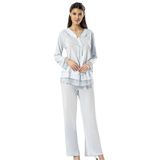 Pijama Pazarı 2180 Kadın Uzun Kolu Hamile Lohusa Pijama Takımı-mavi MAVİ M