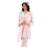 Pijama Pazarı 2190 Kadın Hamile Lohusa Sabahlıklı Pijama Takım-pudra Pudra M