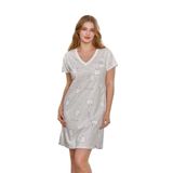 Pijama Pazarı 24503 Kadın V Yaka Kısa Kollu Gecelik-desenli DESENLİ 42