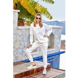 Pijama Pazarı 24837 Kadın Eşofman Takım-krem KREM 40