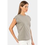 Pijama Pazarı 3401 Kadın Vatka Görünümlü T-shirt-gri Gri XL