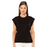 Pijama Pazarı 3401 Kadın Vatka Görünümlü T-shirt SİYAH 2XL