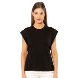 Pijama Pazarı 3401 Kadın Vatka Görünümlü T-shirt SİYAH L