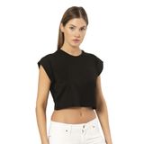 Pijama Pazarı 3402 Kadın Vatka Görünümlü Crop T-shirt-siyah Standart L