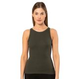 Pijama Pazarı 3403 Kadın Halter Yaka Fitilli Atlet T-shirt HAKİ L