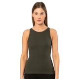 Pijama Pazarı 3403 Kadın Halter Yaka Fitilli Atlet T-shirt HAKİ S