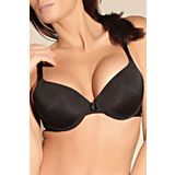 Pijama Pazarı 3563 Kadın Siyah Düz Kumaşlı Çok Dolgulu Push-up Sütyen Siyah 80C
