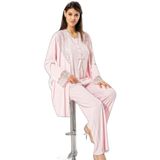Pijama Pazarı 4200 Kadın Hamile Lohusa Sabahlıklı Pijama Takım-pudra PUDRA S