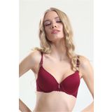 Pijama Pazarı 4520 Kadın Destekli Dantelli Sütyen-bordo BORDO 90B