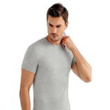 Pijama Pazarı 508 Erkek Ribana Bisiklet yaka Kısa Kollu Atlet-Gri GRİ S