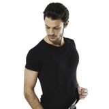 Pijama Pazarı 508 Erkek Ribana Bisiklet yaka Kısa Kollu Atlet-Siyah SİYAH L