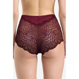 Pijama Pazarı 586 Kadın Yüksel Bel Arkası Dantelli Külot-bordo BORDO L