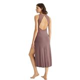 Pijama Pazarı Monamise 18508 Kadın Kalın Askılı Sırt Dekolteli Yırtmaçlı Gecelik-Kahve KAHVE L