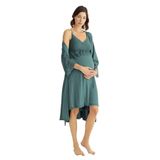Pijama Pazarı Monamise 18522 Hamile Lohusa Sabahlıklı Gecelik Takım-yeşil YEŞİL L