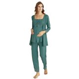 Pijama Pazarı Monamise 18535 Hamile Lohusa Sabahlıklı Pijama Takım-yeşil YEŞİL L