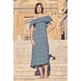 Pijama Pazarı Monamise 23020 Kadın Volanlı Elbise-Lacivert LACİVERT S