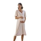 Pijama Pazarı Monamise 24078 Hamile Lohusa Kısa Kollu Gecelik-Pembe PEMBE S