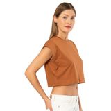 Pijama Pazarı Türen 3402 Kadın Vatka Görünümlü Crop T-shirt-Tarcın TARÇIN L