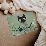 Pijamalı Kedi Çocuk Odası Duvar Posteri Çerçeveli Tablo Duvar Dekorasyonu - 21 x 30 - Çerçevesiz Poster