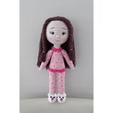 Pijamalı Kız Bebek Amigurumi Organik Oyuncak