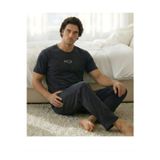 Pijamask Erkek Kısa Kollu İşleme Detaylı Pijama Takım
