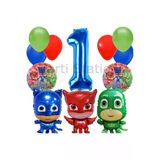 Pijamaskeliler 1 Yaş Balon Seti Pjmasks Konsept Helyum Balon Set Pijamaskeli Doğum Günü Set